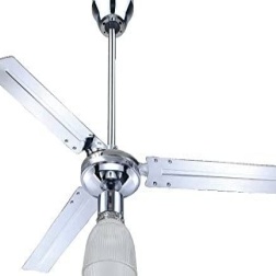 Zephir ZFS3121X Ventilatore da Soffitto in Metallo con Lampada, Argento